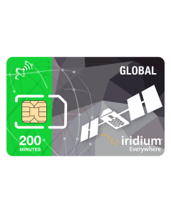 هاتف Iridium Satellite Phone Global مسبق الدفع بطاقة SIM - 200 دقيقة (صالحة 6 أشهر)