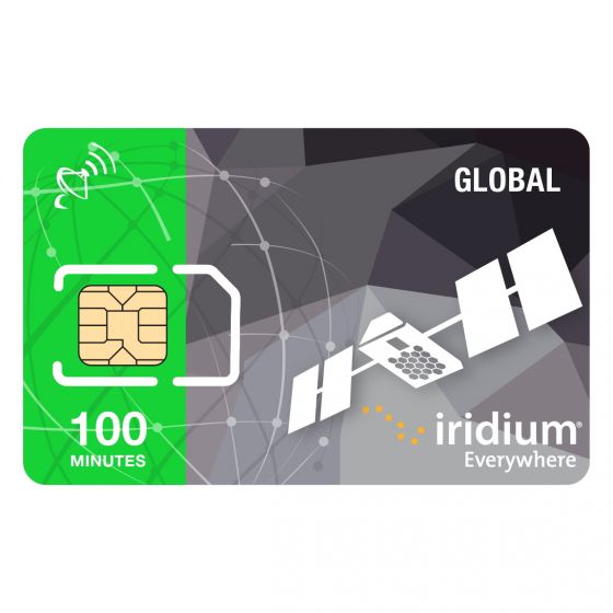 Iridium Satellite Phone Global Prepaid SIM Card - 100 Minutes (Valid 30 Days)