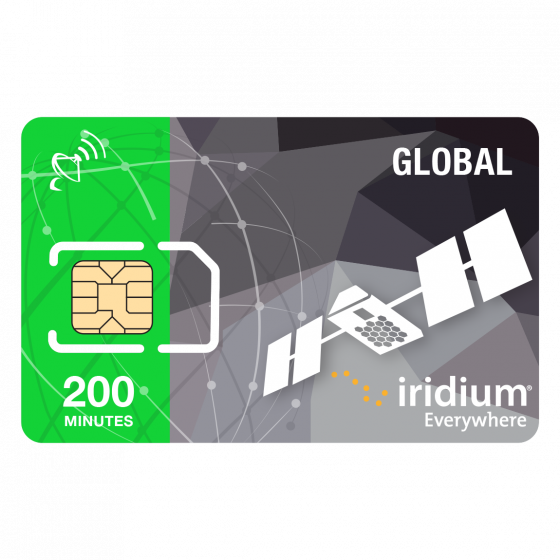 Iridium Satellite Phone Global Prepaid SIM Card - 200 Minutes (Valid 60 Days)
